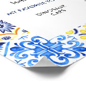 Italienisch Blue Tile Mamma Mia Birthday Milestone Poster (Ecke)