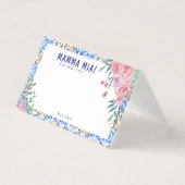 Italienisch Blue Tile Mamma Mia Danke (Vorderseite)