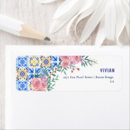 Italienisch Blue Tile Mamma Mia Rückkehr-Adresse