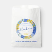 Italienisch Blue Tile Summer Brautparty Vielen Dan Geschenktütchen (Vorderseite)