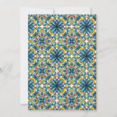 Italienisch Blue Tiles Lemon MainSqueeze Brautpart Einladung (Rückseite)