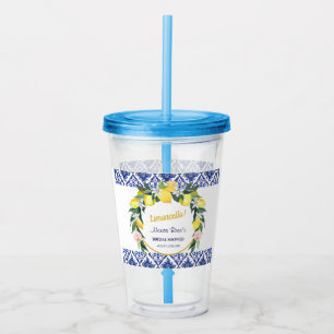 Italienisch Blue Tiles Limoncello Brautparty Gift Acryltrinkbecher