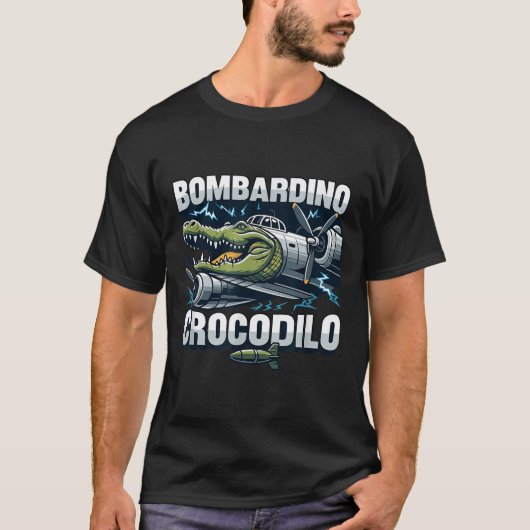 Italienisch Brainrot Bombardino Crocodilo, Funny B T-Shirt (Vorderseite)