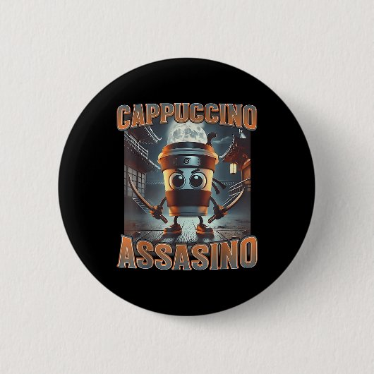 Italienisch Brainrot Cappuccino Inn Button (Vorderseite)