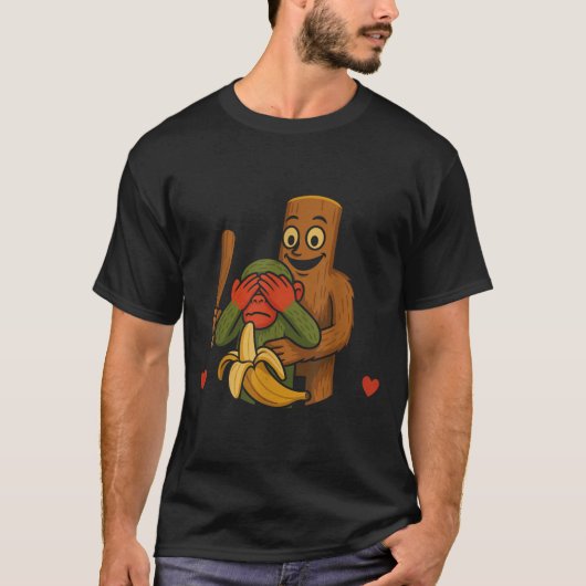 Italienisch Brainrot Chimpanzini Bananini Tung Sah T-Shirt (Vorderseite)