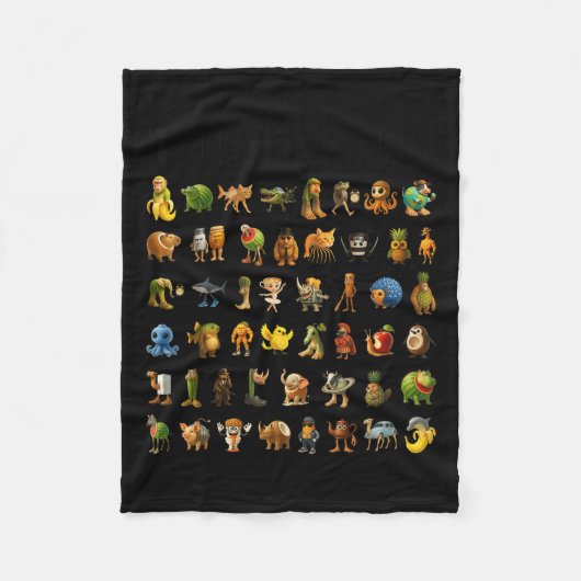 Italienisch Brainrot Gen-z Meme Funny Brain Rot Ch Fleecedecke (Vorderseite)