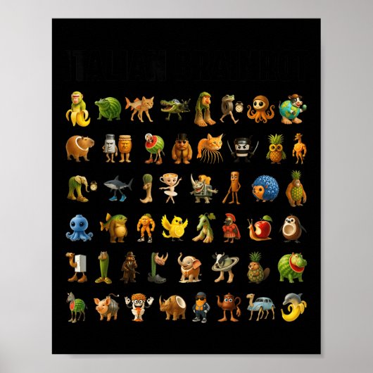 Italienisch Brainrot Gen-z Meme Funny Brain Rot Ch Poster (Vorne)