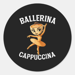 Italienisch Brainrot Meme Ballerina Cappuccina Runder Aufkleber