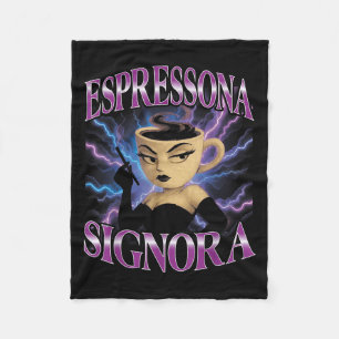 Italienisch Brainrot Meme Espressona Signora F Fleecedecke