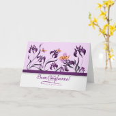 Italienisch Buon Compleanno! Lila Iris Birthday Karte (Gelbe Blume)