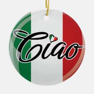 Italienisch Ciao Italienische Flagge Herzdesign Keramik Ornament