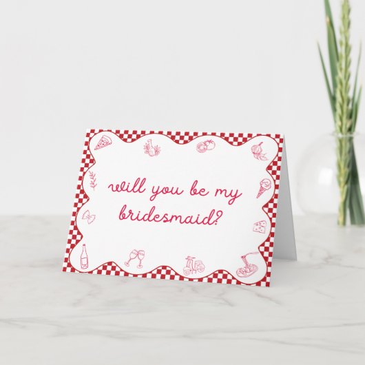 Italienisch Das ist ein Wavy Bridesmaid-Vorschlag Karte (Vorderseite)