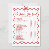 Italienisch Er sagte, sie sagte Brautparty-Spielka Ankündigung (Vorderseite)