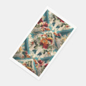 Italienisch Exquisite, delikate Blume mit Grün Serviette (Ecke)