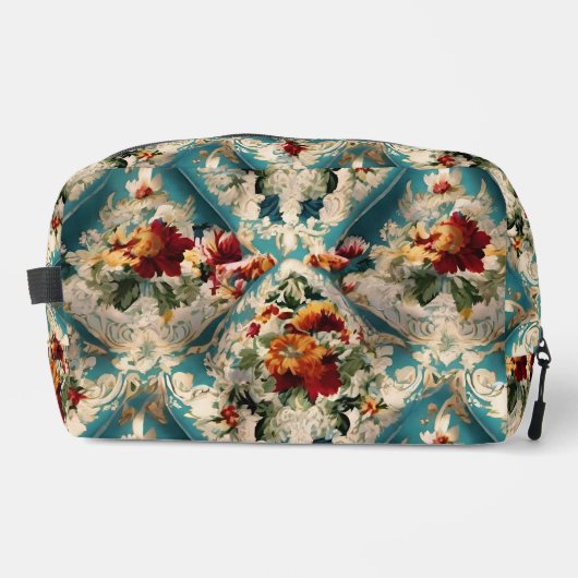 Italienisch Exquisite, delikate Blume mit Grün Waschbeutel (Vorderseite)