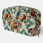 Italienisch Exquisite, delikate Blume mit Grün Waschbeutel (Rechte Ecke)