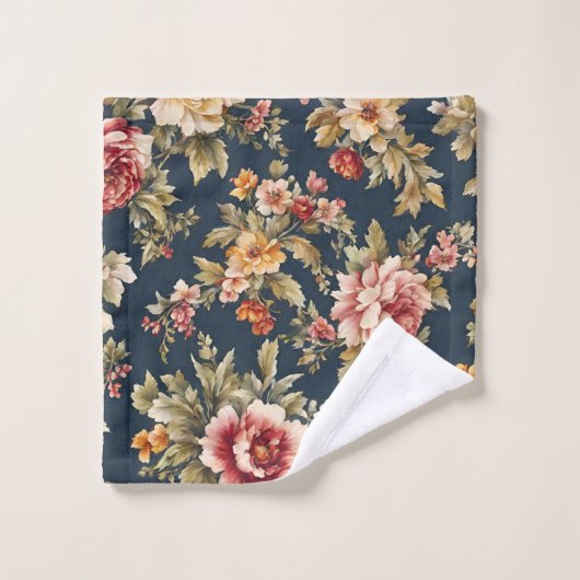 Italienisch Exquisite Schönes Blumenmuster Badhandtuch Set (Waschlappen)