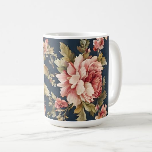Italienisch Exquisite Schönes Blumenmuster Kaffeetasse (VorderseiteRechts)