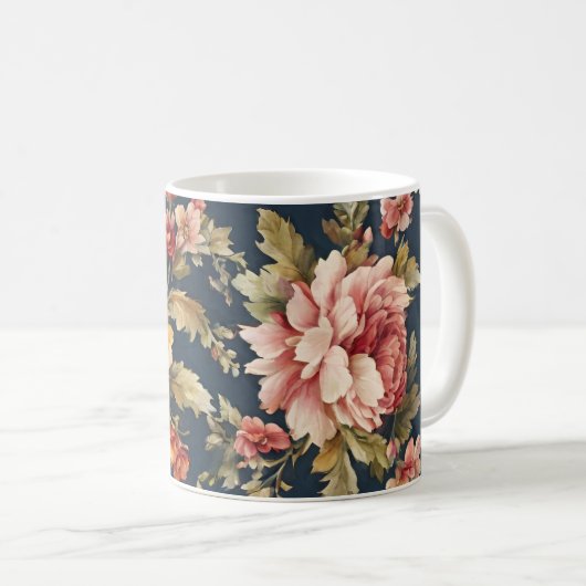 Italienisch Exquisite Schönes Blumenmuster Kaffeetasse (VorderseiteRechts)