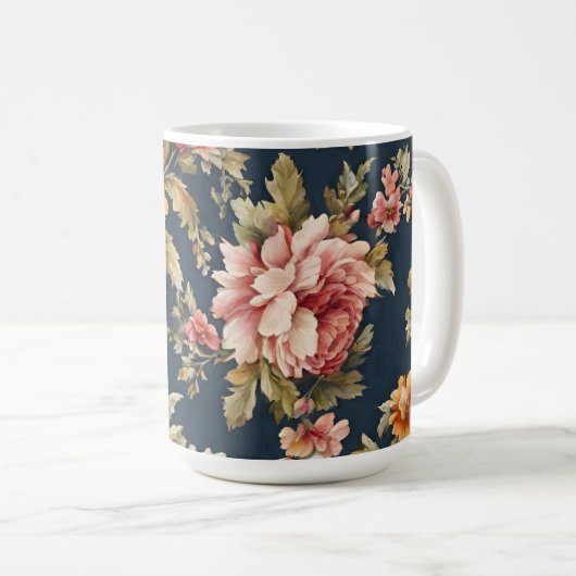 Italienisch Exquisite Schönes Blumenmuster Kaffeetasse (VorderseiteRechts)