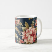 Italienisch Exquisite Schönes Blumenmuster Kaffeetasse (VorderseiteRechts)