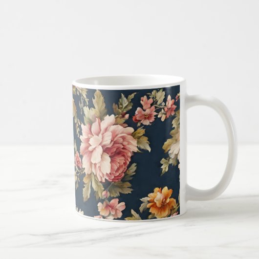 Italienisch Exquisite Schönes Blumenmuster Kaffeetasse (Rechts)