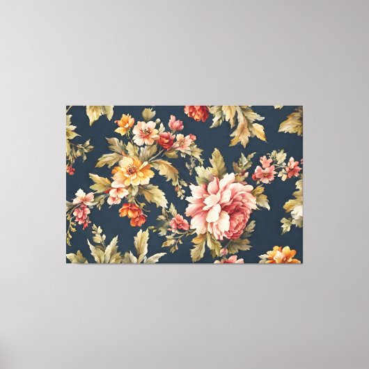 Italienisch Exquisite Schönes Blumenmuster Leinwanddruck (Vorderseite)