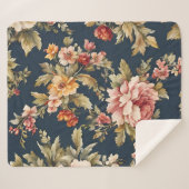 Italienisch Exquisite Schönes Blumenmuster Sherpadecke (Vorderseite (Horizontal))