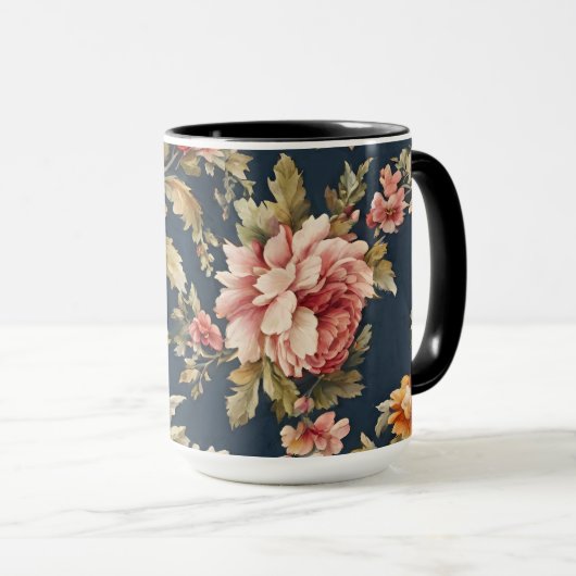 Italienisch Exquisite Schönes Blumenmuster Tasse (VorderseiteRechts)