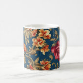 Italienisch Exquisite Vintag Grande Blume Kaffeetasse (VorderseiteRechts)