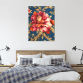 Italienisch Exquisite Vintag Grande Blume Leinwanddruck (Insitu (Schlafzimmer))