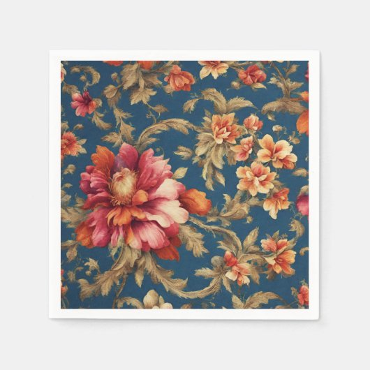 Italienisch Exquisite Vintag Grande Blume Serviette (Vorderseite)