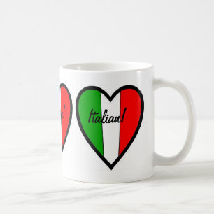 Italienisch-Flagge des Italien-Herzens Kaffeetasse