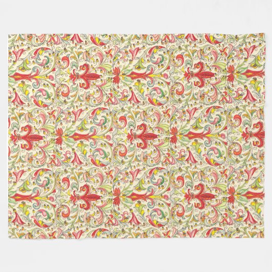 Italienisch Florentine Lilie Pattern Fleecedecke (Vorderseite (Horizontal))