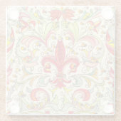Italienisch Florentine Lilie Pattern Glasuntersetzer (Rückseite)
