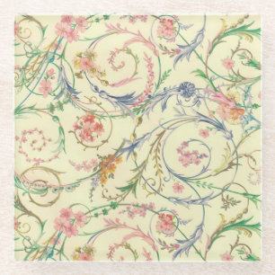 Italienisch Florentiner Schnörkel Muster Glasuntersetzer