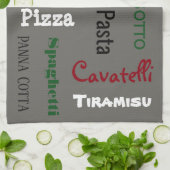 Italienisch Foods Gray Geschirrtuch (Gefaltet)