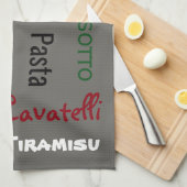 Italienisch Foods Gray Geschirrtuch (Viertel Falte)