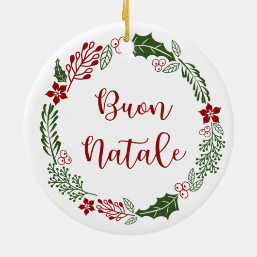 Italienisch Frohe Weihnachtsfeier, Buon Natale Keramik Ornament (Hinten)