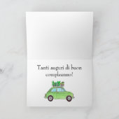 Italienisch Geburtstag Retro Fiat 500 Karte (Innenseite)