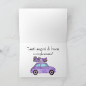 Italienisch Geburtstag Retro Fiat 500 Karte (Innenseite)