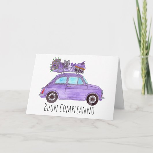 Italienisch Geburtstag Retro Fiat 500 Karte (Vorderseite)