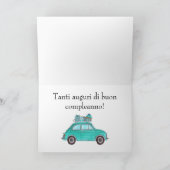 Italienisch Geburtstag Retro Fiat 500 Karte (Innenseite)