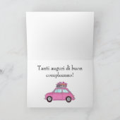 Italienisch Geburtstag Retro Fiat 500 Karte (Innenseite)