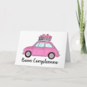 Italienisch Geburtstag Retro Fiat 500 Karte (Vorderseite)