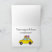 Italienisch Geburtstag Retro Fiat 500 Karte (Innenseite)