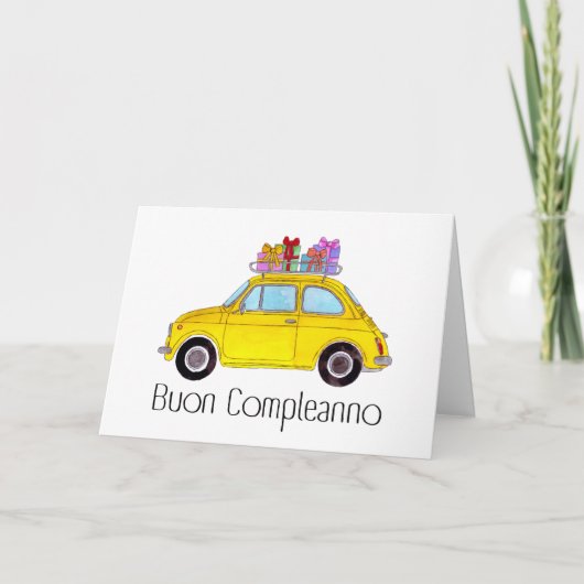Italienisch Geburtstag Retro Fiat 500 Karte (Vorderseite)