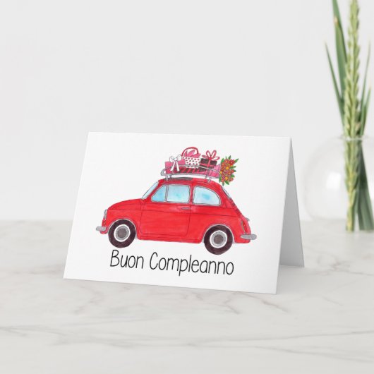 Italienisch Geburtstag Retro Fiat 500 Karte (Vorderseite)