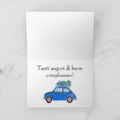 Italienisch Geburtstag Retro Fiat 500 Karte (Innenseite)