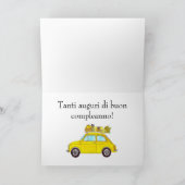 Italienisch Geburtstag Retro Fiat 500 Karte (Innenseite)